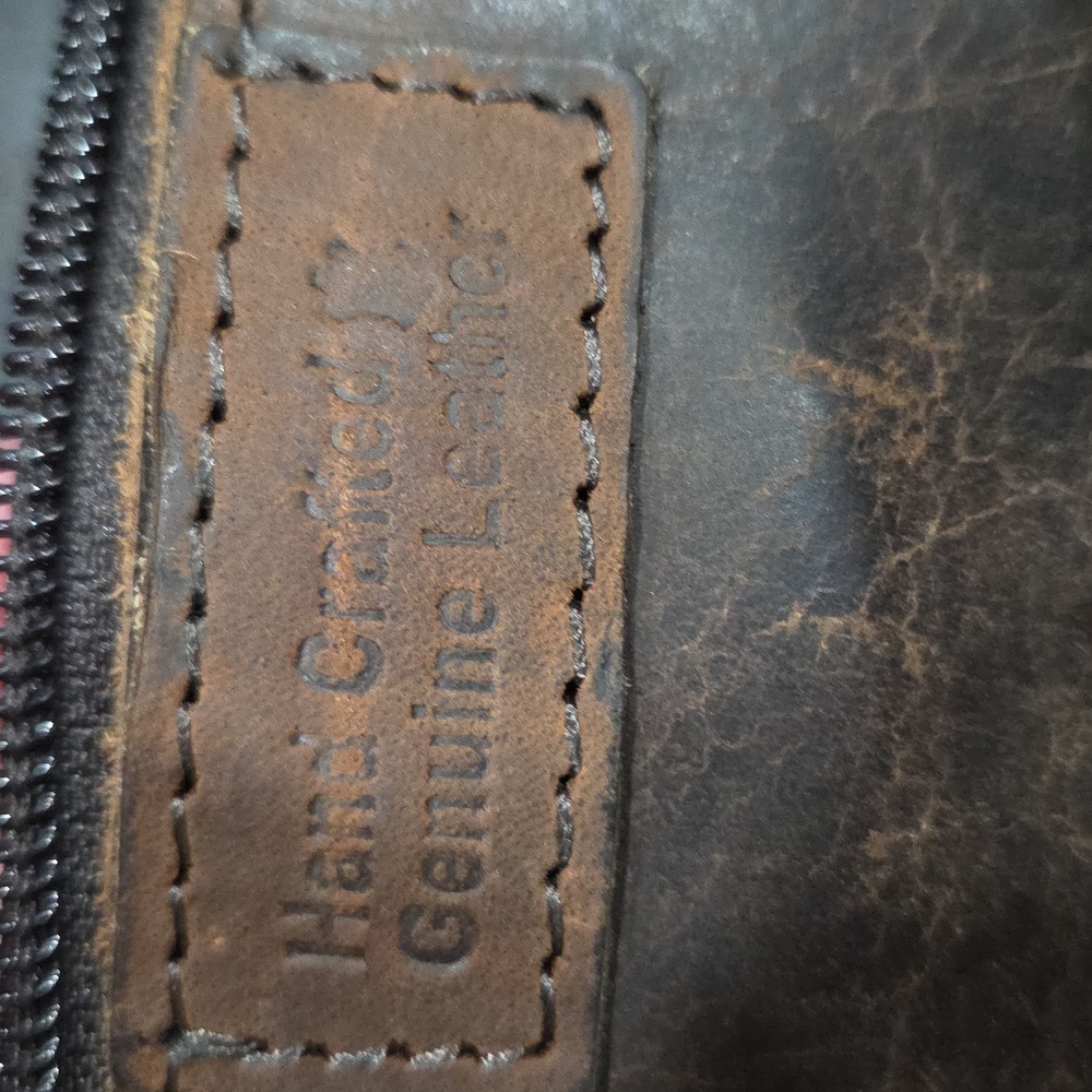 Vintage Genuine Brown Leather Men's Bag - Picture 13 of 14